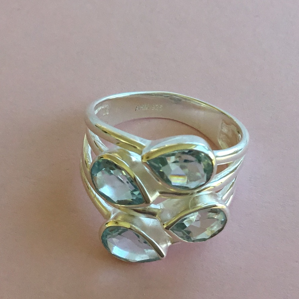 Sterling Natural Blue Topaz Ring - Picture 6 of 15
